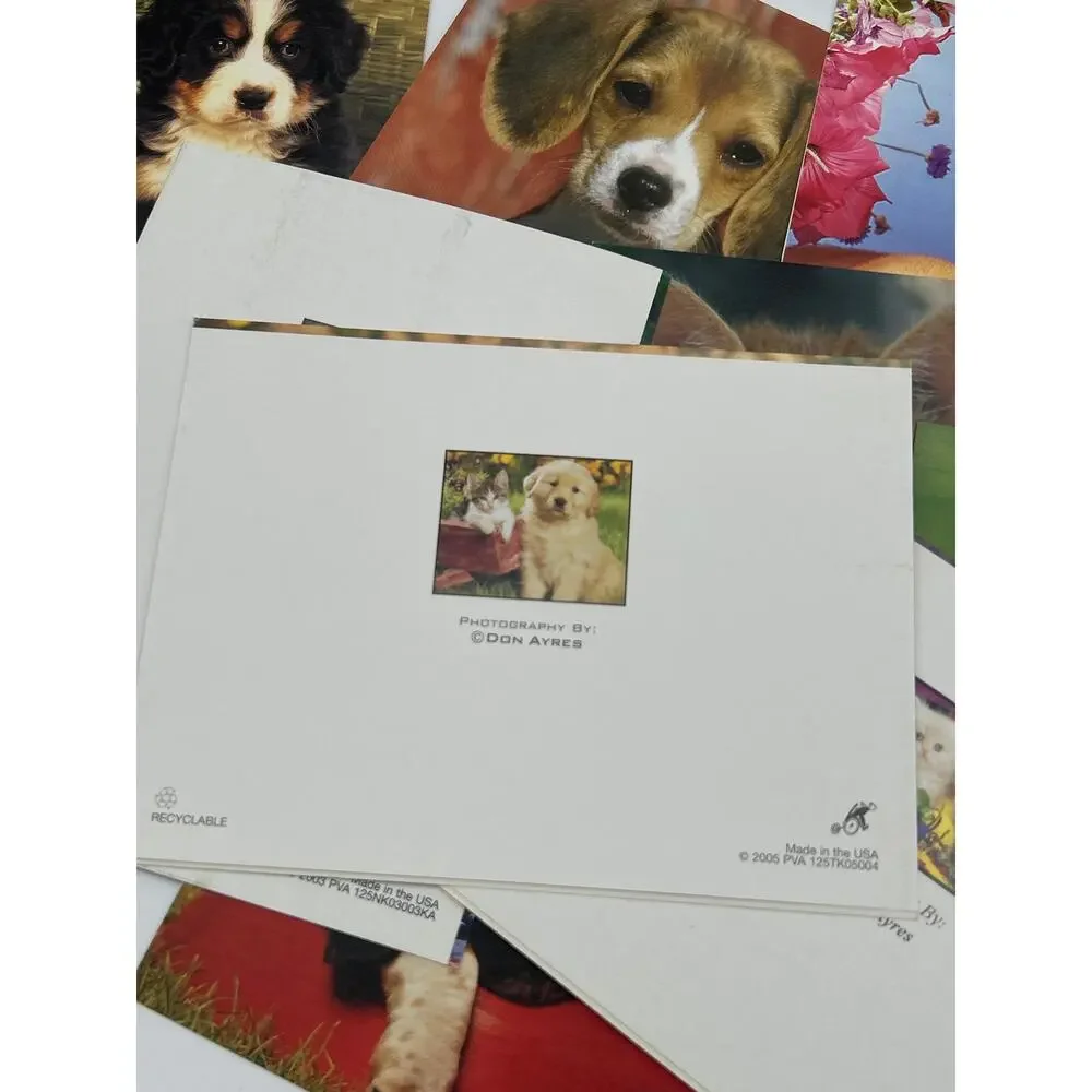 Lot of 22 Don Ayres Blank Greeting Cards Cats Dogs Puppies Kittens USA 2003-2005